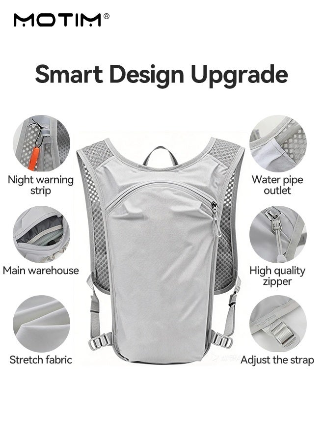 موتيم حقيبة ظهر للركض مع نظام ترطيب، حقيبة خفيفة الوزن مع حقيبة مياه سعة 2 لتر، حقيبة ظهر نهارية للمشي لمسافات طويلة والجري وركوب الدراجات وسباق الماراثون للنساء والرجال - Image 3